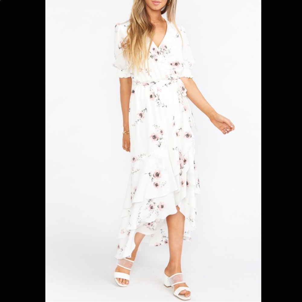 NWT Show Me Your Mumu White Floral Wrap Dress
